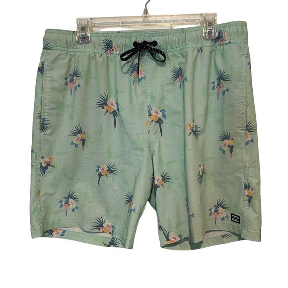 BILLABONG SUNDAYS LAYBACK Volley Lined Board shorts Mint Parrot Bird size Large - Picture 3 of 12